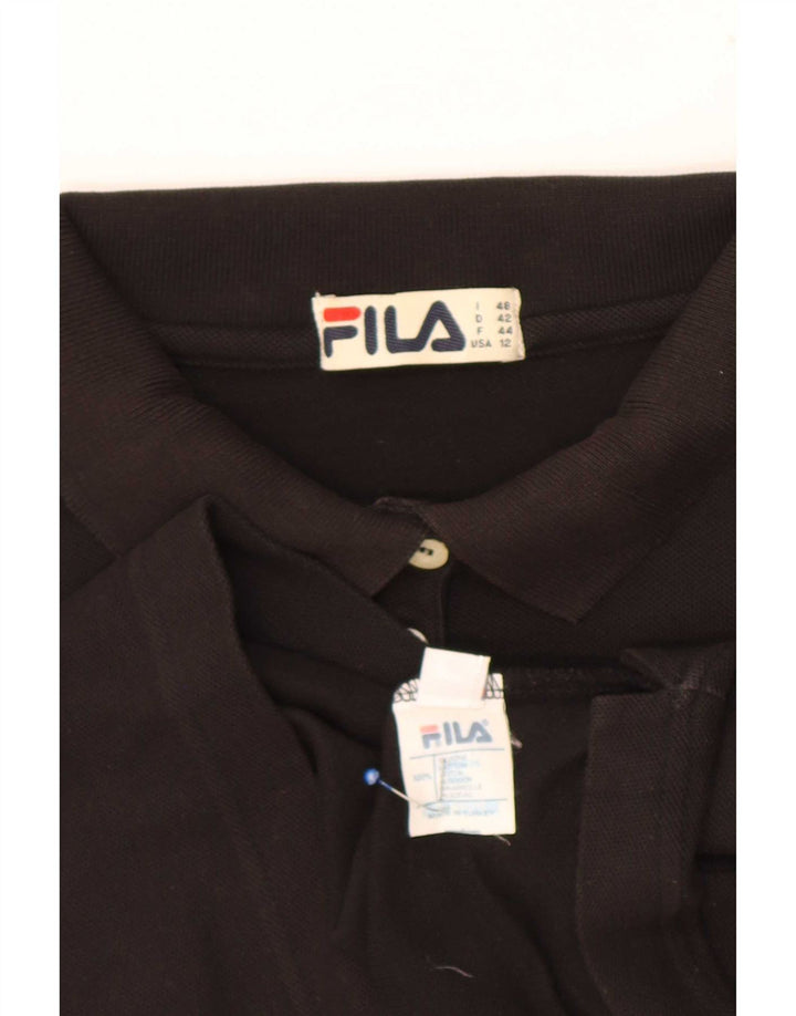 Camisa polo feminina Fila IT 48 XL algodão preto
