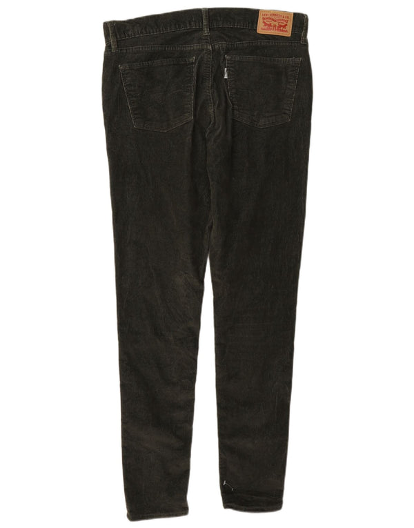 Calça feminina Levi's 710 Super Skinny de veludo cotelê W30 L30 algodão cáqui