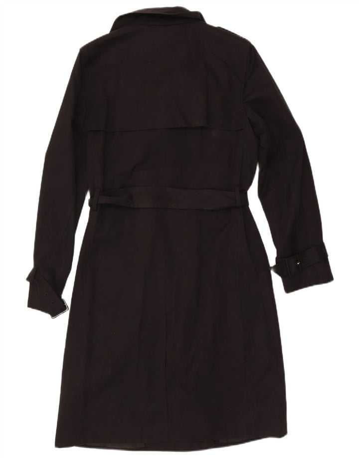 Casaco impermeável feminino Marks & Spencer com peito duplo Reino Unido 10 pequeno preto
