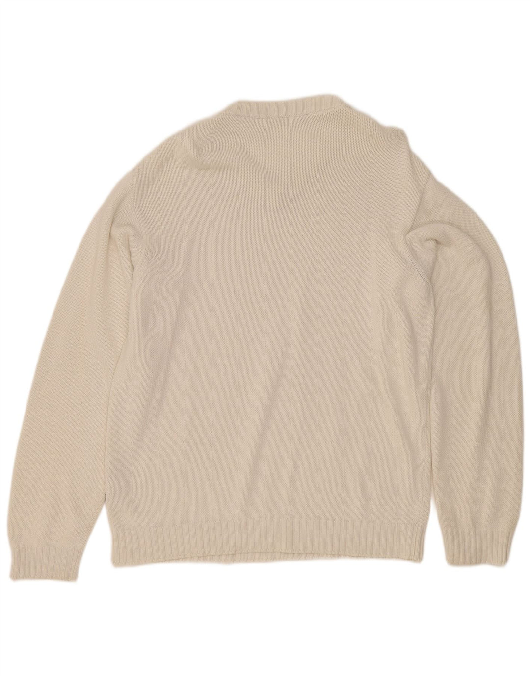 Suéter masculino North Sails com decote em V, algodão branco médio