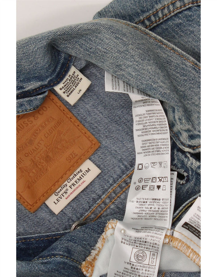 Jaqueta jeans masculina Levi's UK 40 grande algodão azul