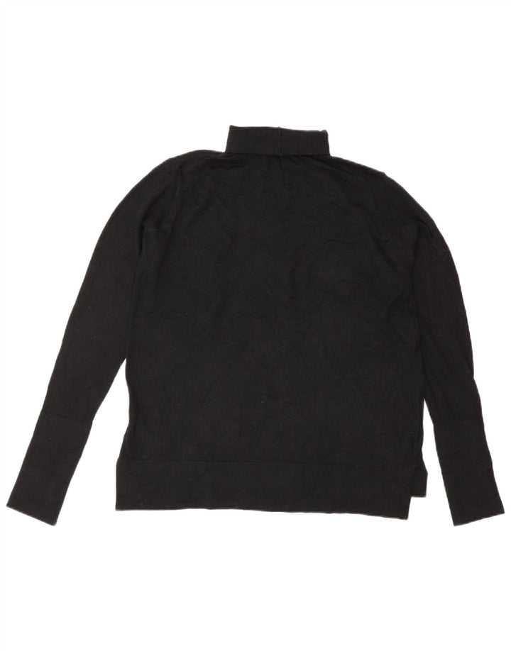 Suéter feminino Zara com gola redonda Reino Unido 14 médio preto modal