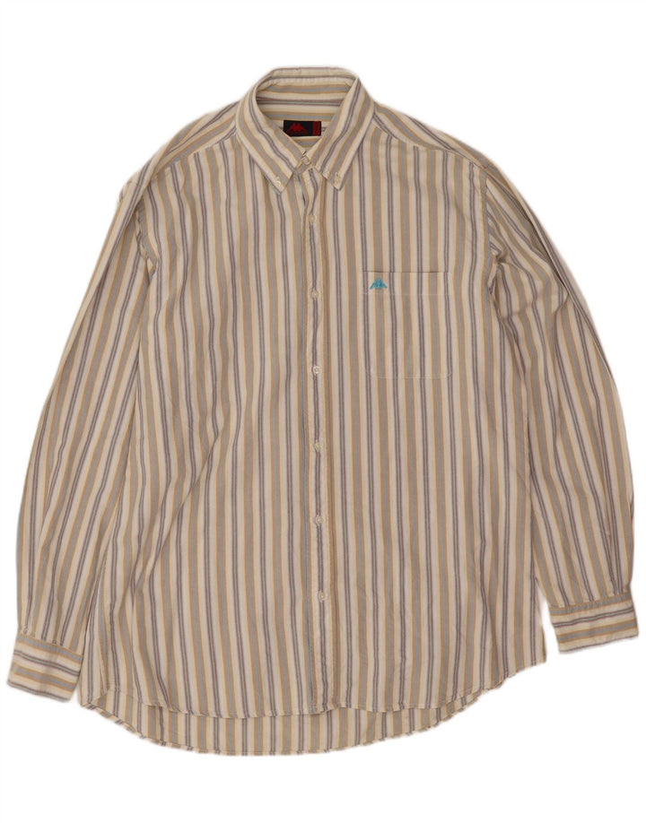 Camisa masculina Kappa 2XL listrada bege