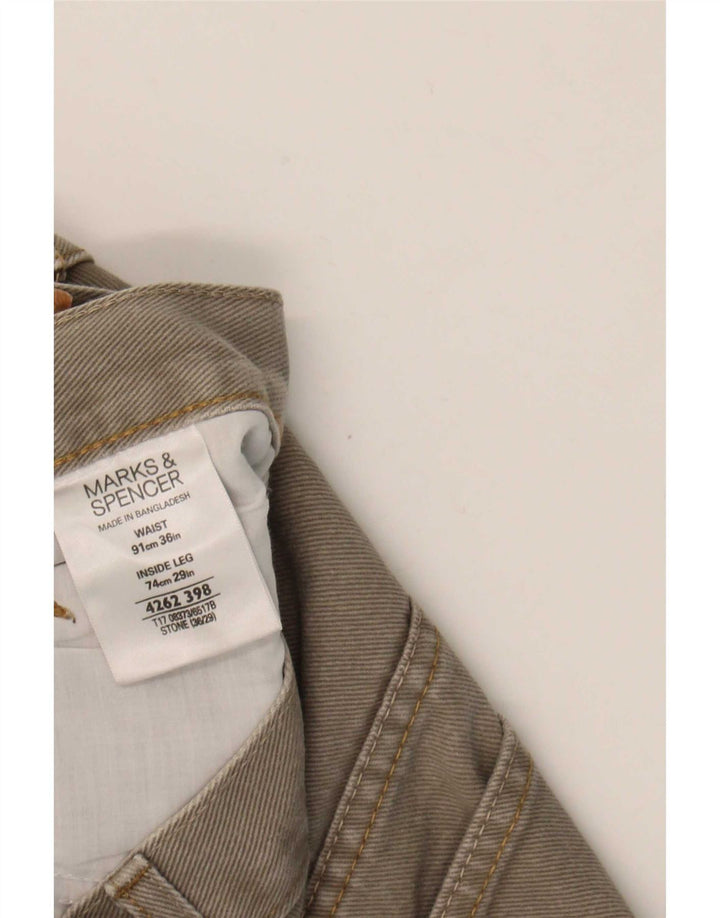 Calça jeans reta masculina Marks & Spencer Blue Harbor W36 L29 algodão cinza