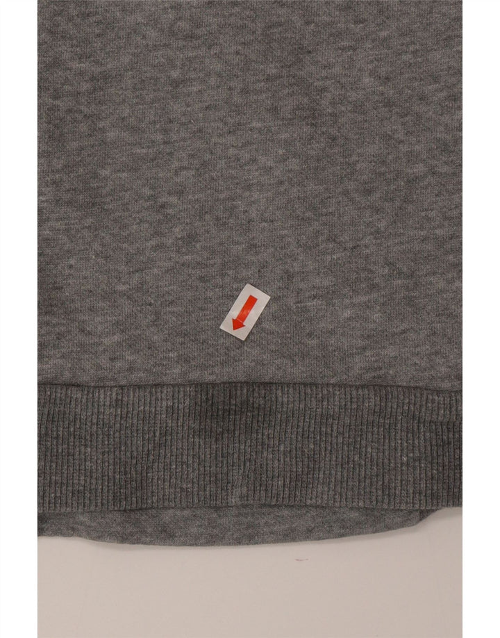 Suéter masculino Puma com capuz e zíper cinza médio algodão colorblock
