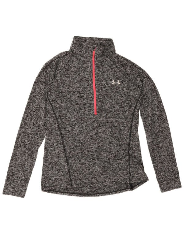 Under Armour Womens Heat Gear Pullover Treino Top Reino Unido 12 Médio Cinza