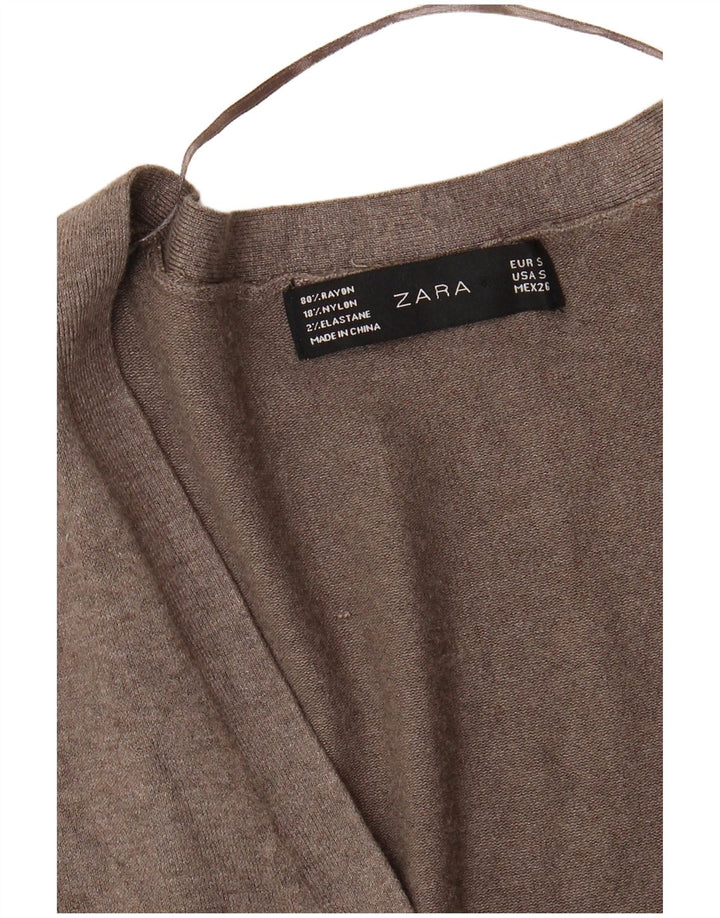 Suéter cardigã feminino ZARA Reino Unido 10 pequeno rayon cinza