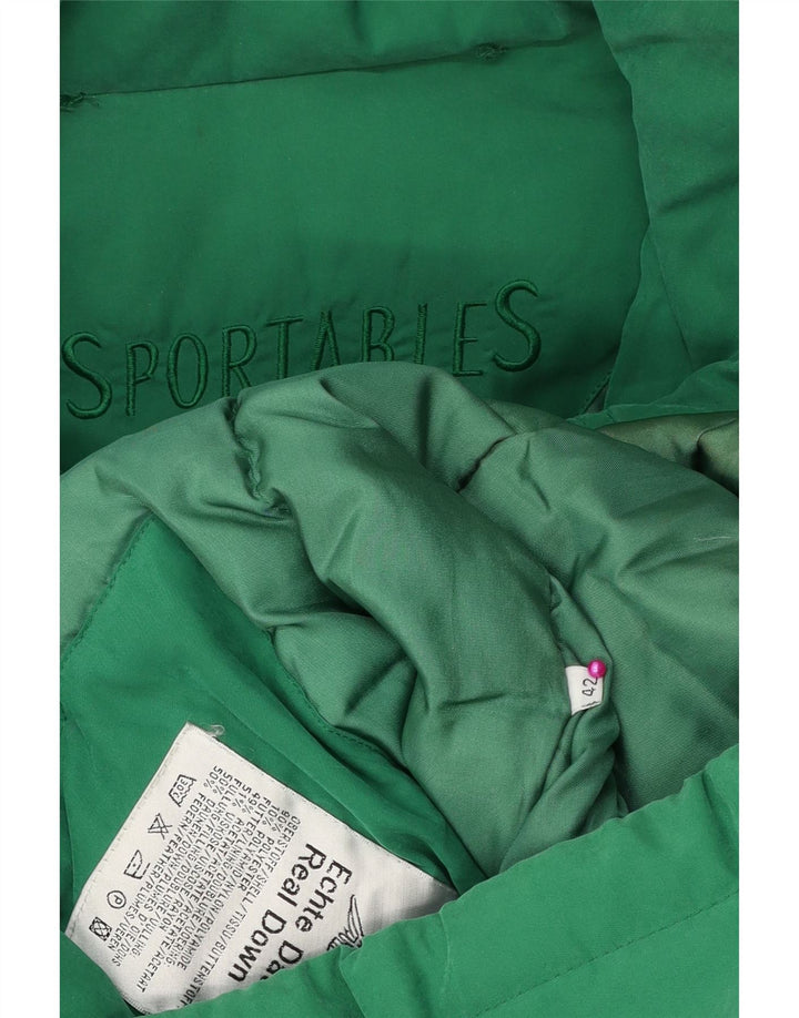 Casaco acolchoado superdimensionado feminino VINTAGE EU 42 poliéster verde grande