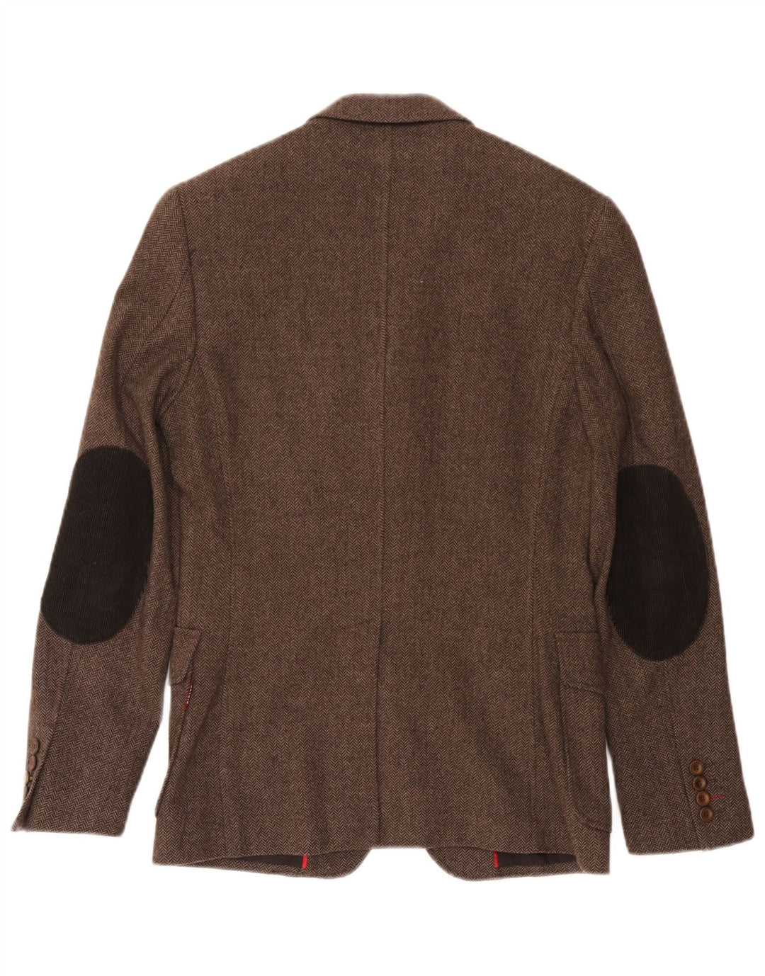 Jaqueta blazer masculina Sisley com 3 botões IT 44 XS marrom espinha de peixe