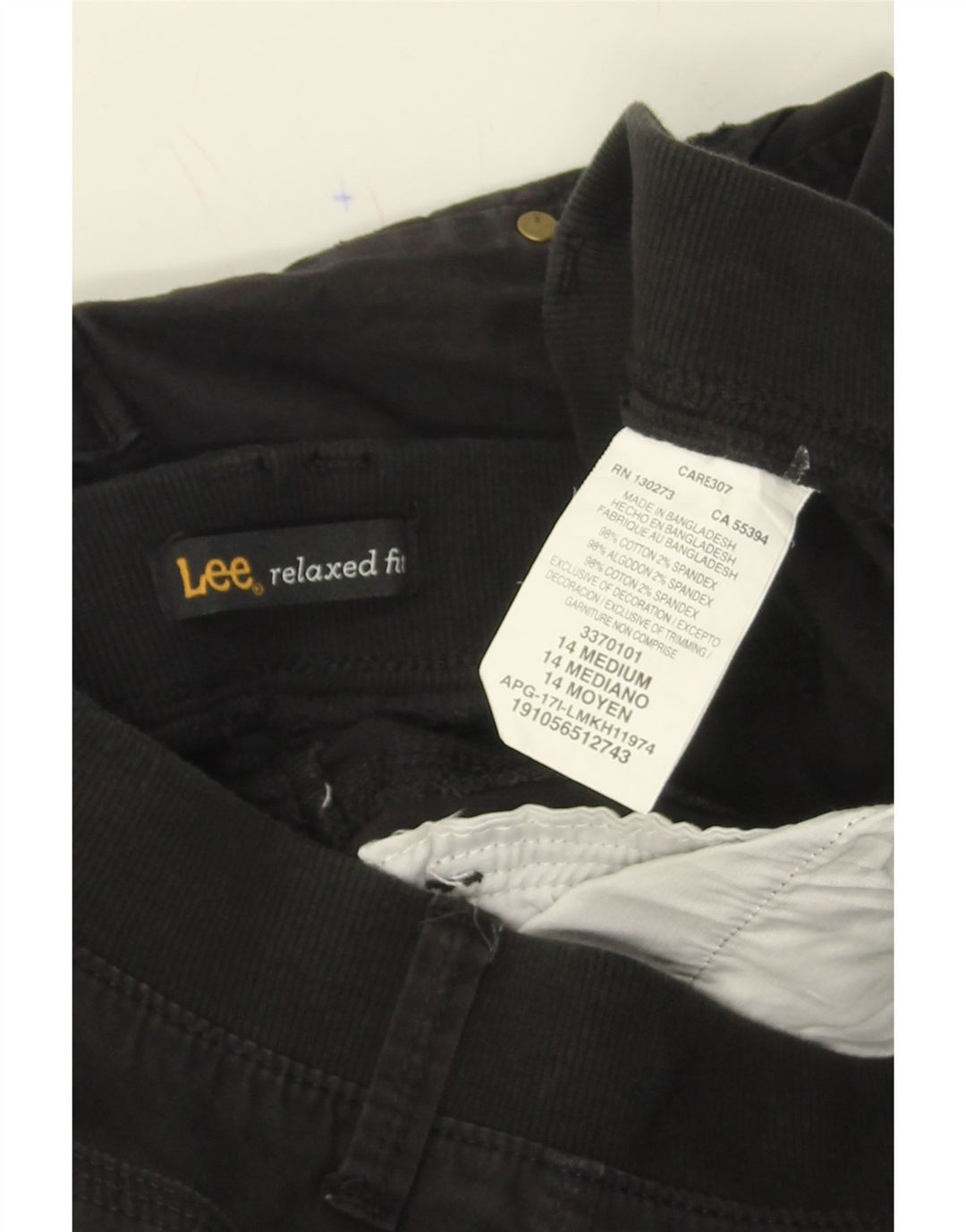 LEE Womens Relaxed Fit Capri Cargo Trousers US 14 XL W36 L23 Black Cotton Vintage Lee and Second-Hand Lee from Messina Hembry 
