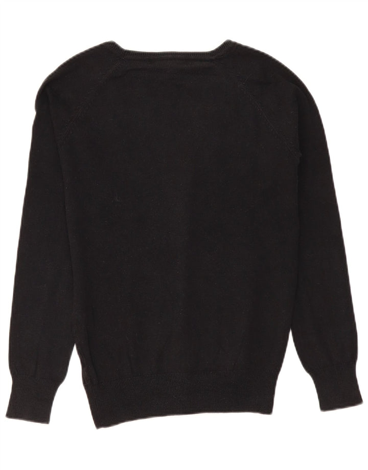 Suéter cardigã feminino Marks & Spencer Reino Unido 12 algodão preto médio