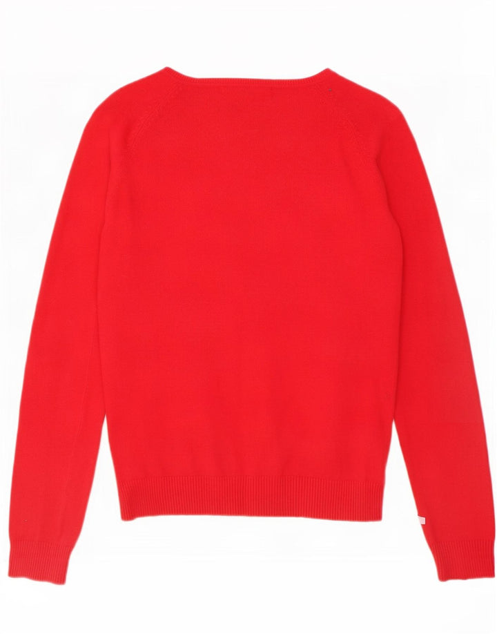 Suéter cardigã feminino Zara Reino Unido 14 grande algodão vermelho