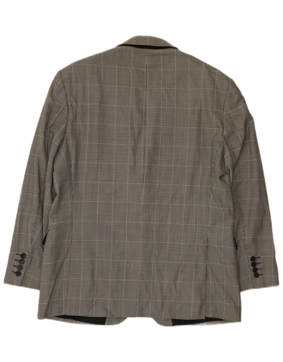 Jaqueta blazer masculina de 2 botões Marks & Spencer Reino Unido 42 grande preto Houndstooth