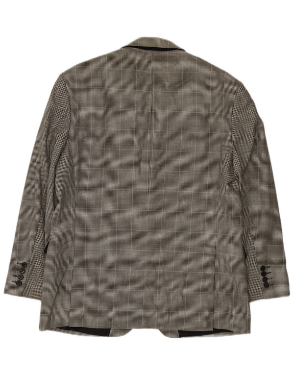 Jaqueta blazer masculina de 2 botões Marks & Spencer Reino Unido 42 grande preto Houndstooth