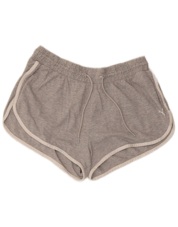 Shorts esportivos femininos PUMA UK 18 XL cinza manchado de algodão