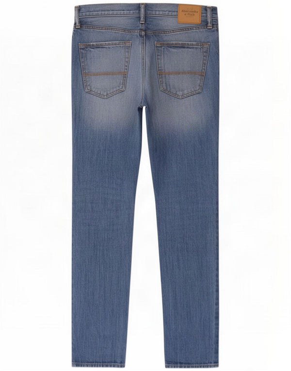 Abercrombie & Fitch Mens Slim Jeans W34 L32 Azul Algodão