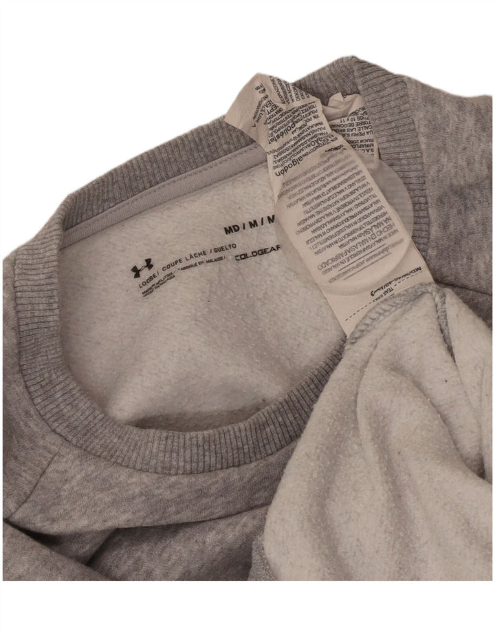 UNDER ARMOUR Suéter masculino Cold Gear moletom médio cinza manchado de algodão