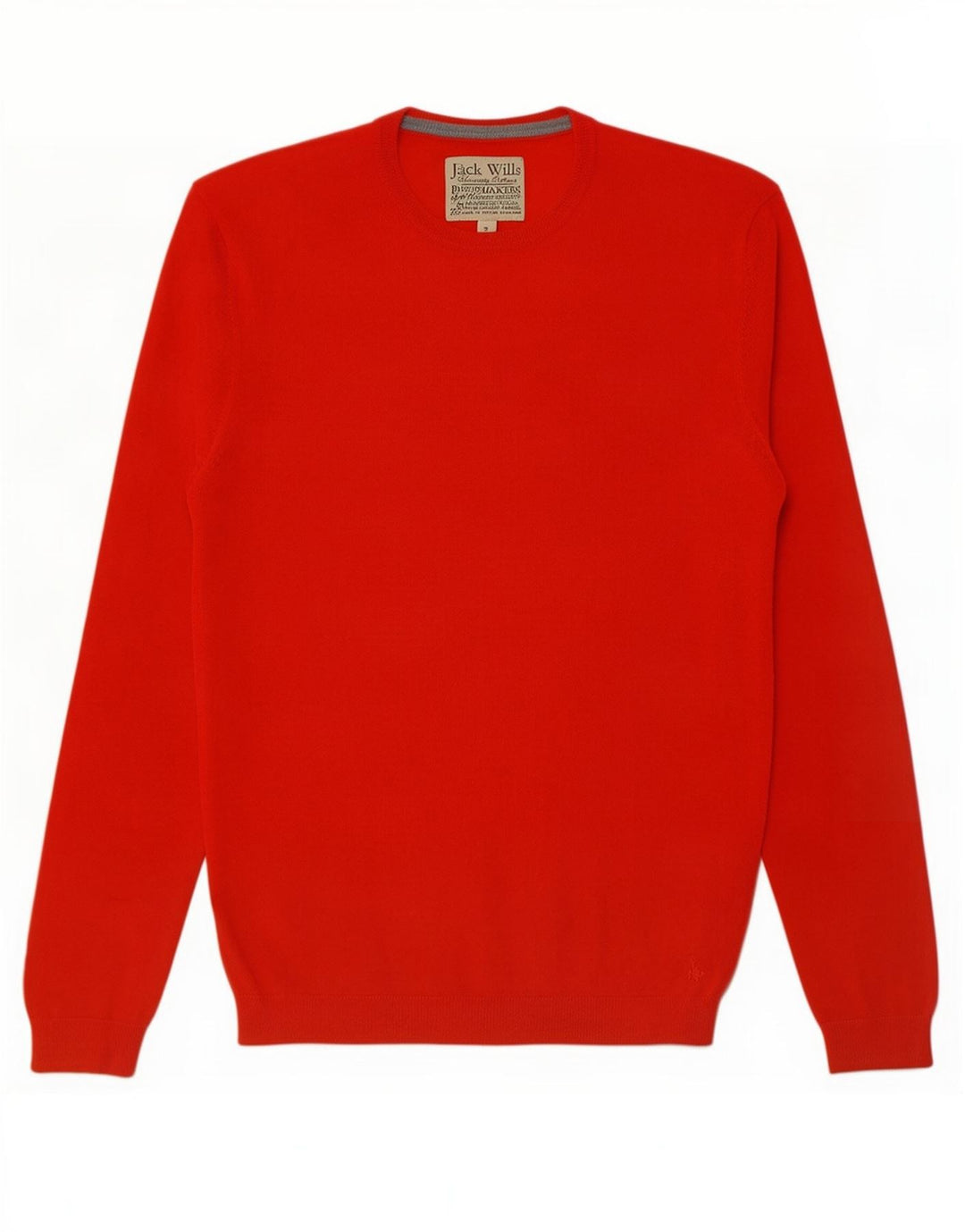 Suéter masculino Jack Wills com gola redonda e lã merino vermelha pequena