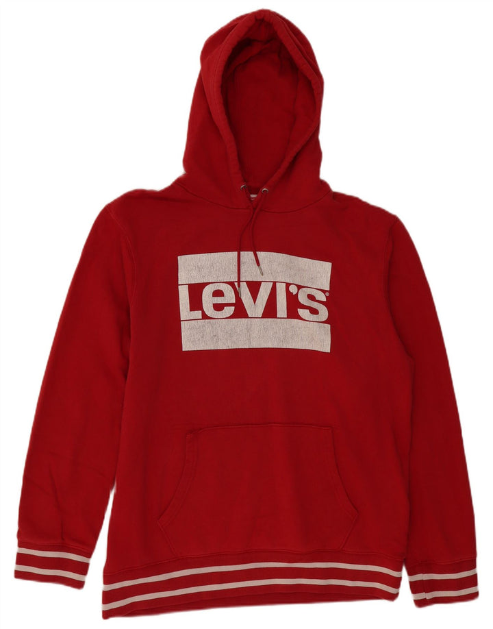 LEVI'S Mens Graphic Hoodie Jumper XL Algodão Vermelho