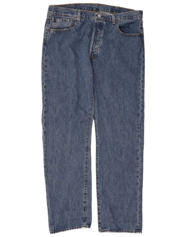 Levi's Masculino 501 Straight Jeans W38 L32 Azul Algodão