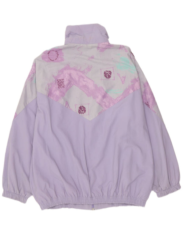 Jaqueta feminina vintage de grandes dimensões IT 48 XL roxo Colourblock