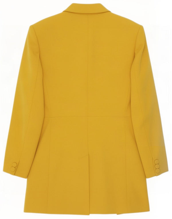 Jaqueta Zara Longline Blazer Feminina Reino Unido 18 XL Amarelo Poliéster