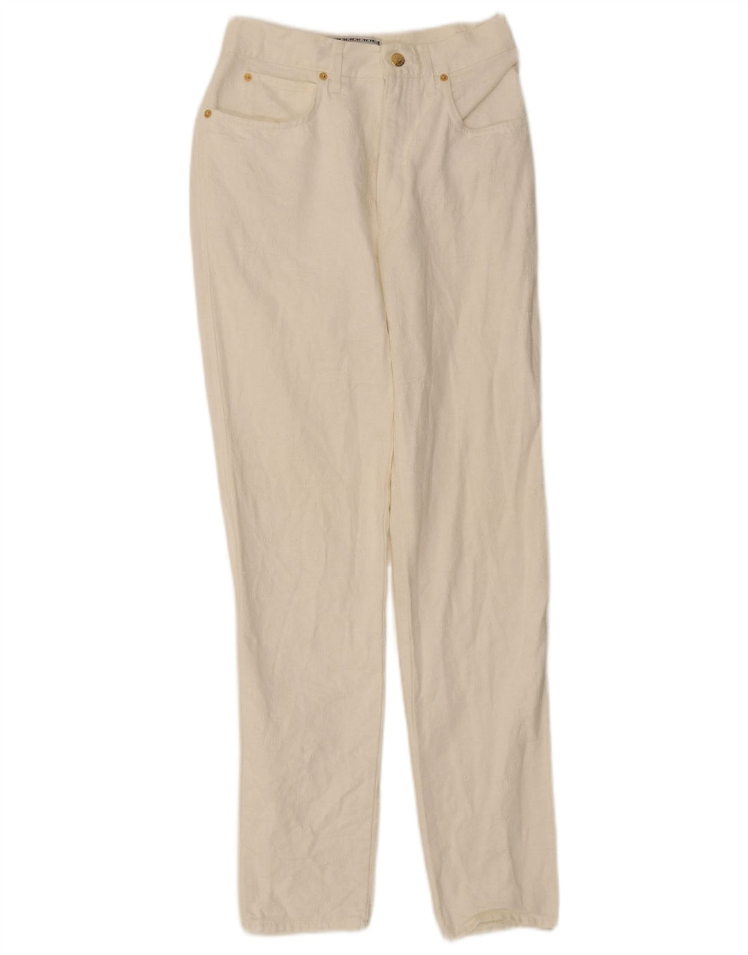 Calça casual feminina ROCCOBAROCCO IT 44 médio W28 L31 algodão branco