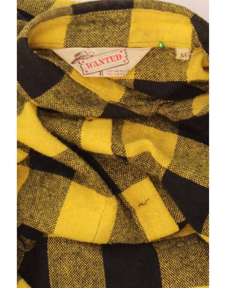Camisa masculina Wanted Overshirt em acrílico guingão amarelo médio