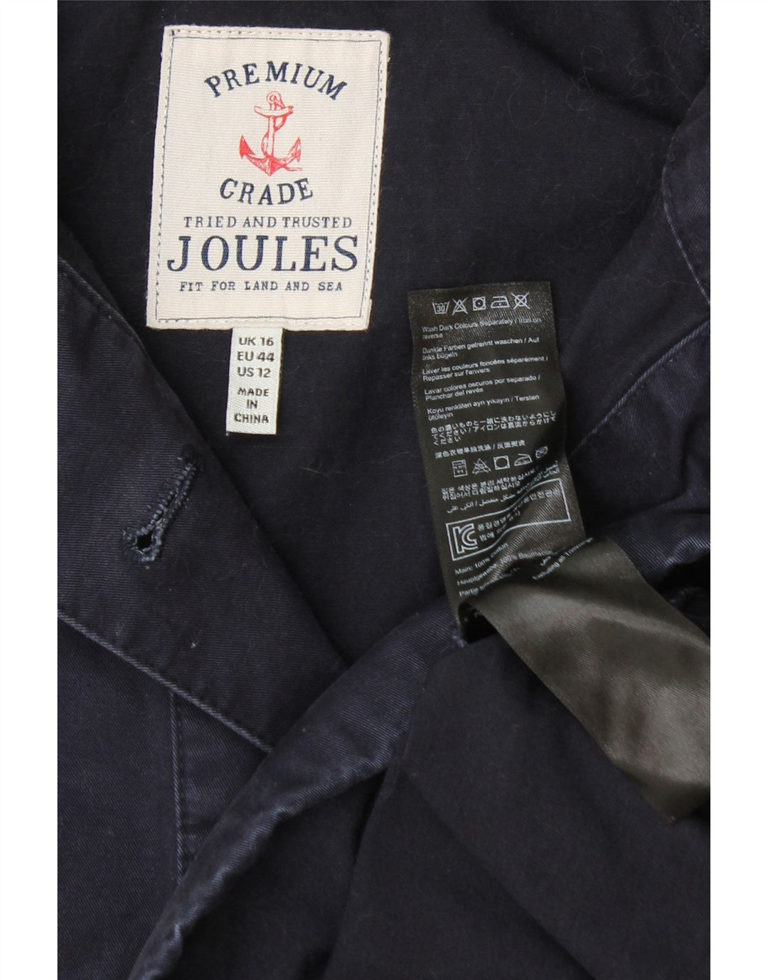 JOULES Womens Oversized Hooded Bomber Jacket UK 16 Large  Navy Blue