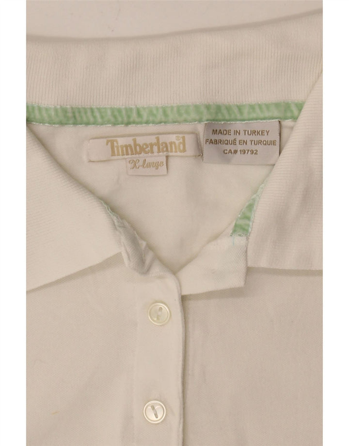 TIMBERLAND Girls Polo Shirt 13-14 Years XL White Cotton Vintage Timberland and Second-Hand Timberland from Messina Hembry 
