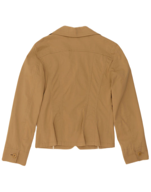 Jaqueta blazer feminina Marella com 3 botões UK 6 XS algodão bege