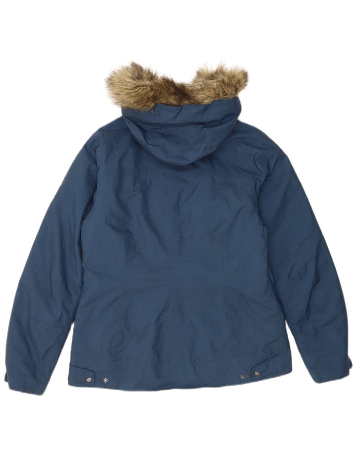 Jaqueta corta-vento feminina com capuz Jack Wills Reino Unido 12/14 azul marinho médio