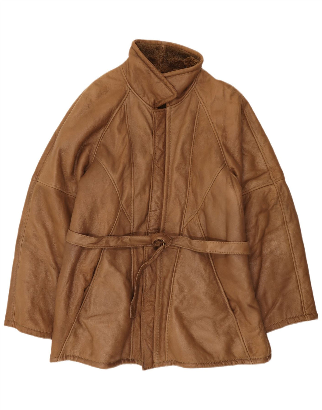 Sobretudo masculino vintage de shearling UK 38 marrom médio