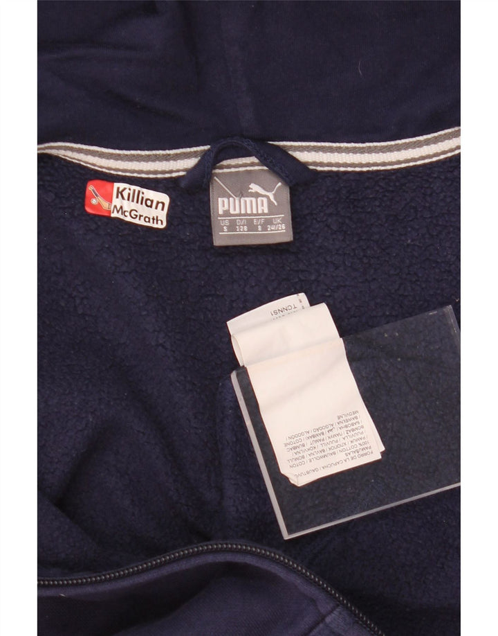 Suéter PUMA Boys Graphic Zip com capuz 7-8 anos azul marinho algodão