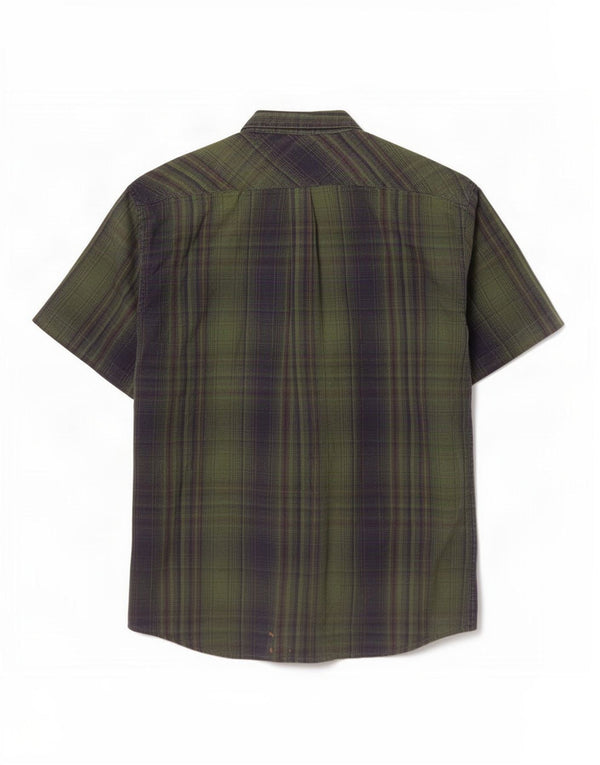 Camisa masculina de manga curta Levi's grande algodão xadrez verde