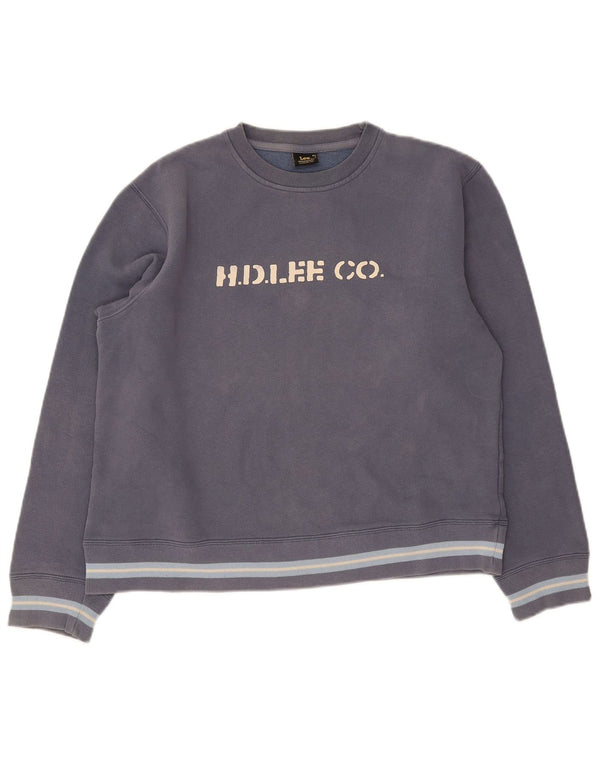 Lee moletom feminino gráfico jumper Reino Unido 14 bloco colorido azul marinho médio