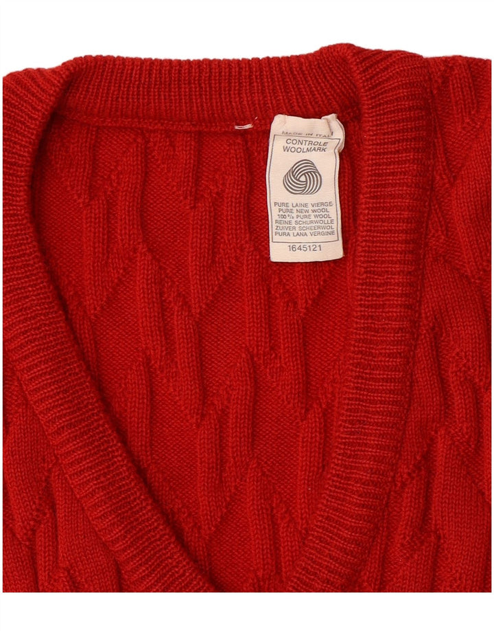 Colete masculino vintage regata pequena lã vermelha