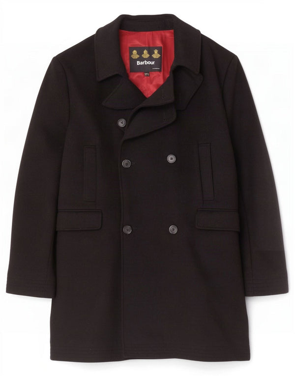 Casaco masculino Barbour com peito duplo Reino Unido 44 2XL lã preta