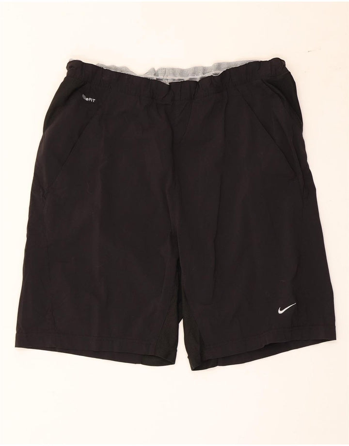 Shorts esportivos masculinos Nike médio preto nylon esportivo