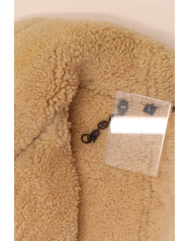 Jaqueta masculina Wallace Sacks Shearling UK 40 grande couro cinza