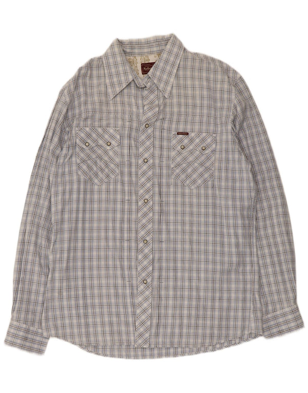Camisa masculina Marlboro Classics 2XL algodão xadrez azul