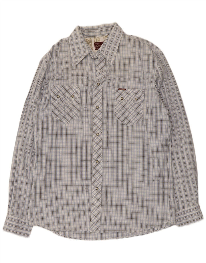 Camisa masculina Marlboro Classics 2XL algodão xadrez azul