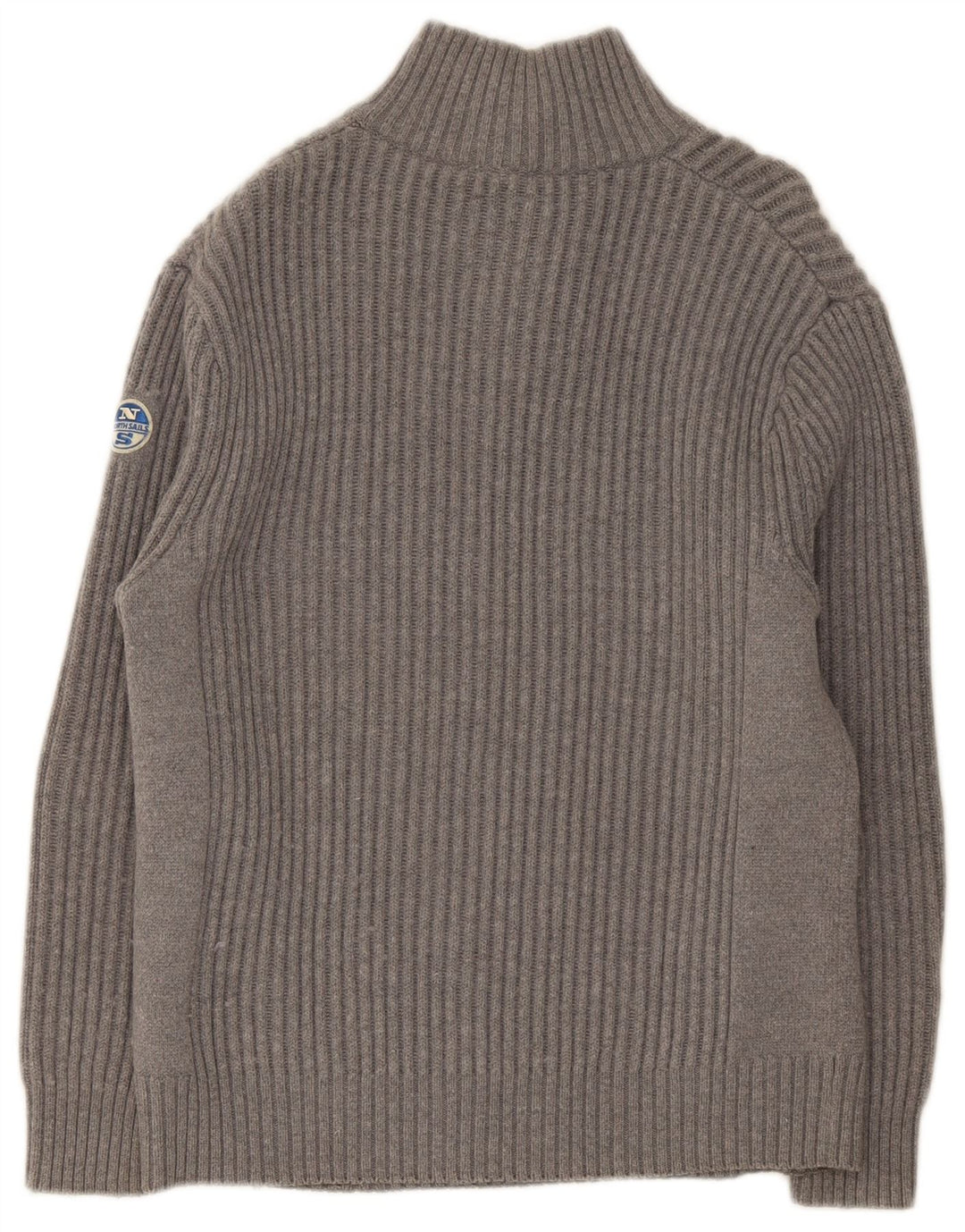 Suéter masculino North Sails com gola com botão e algodão cinza grande