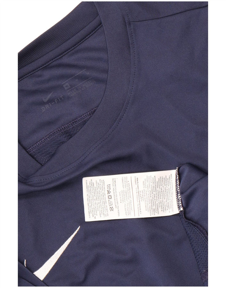 Camiseta Nike Masculina Dri Fit Top Médio Azul Marinho Poliéster