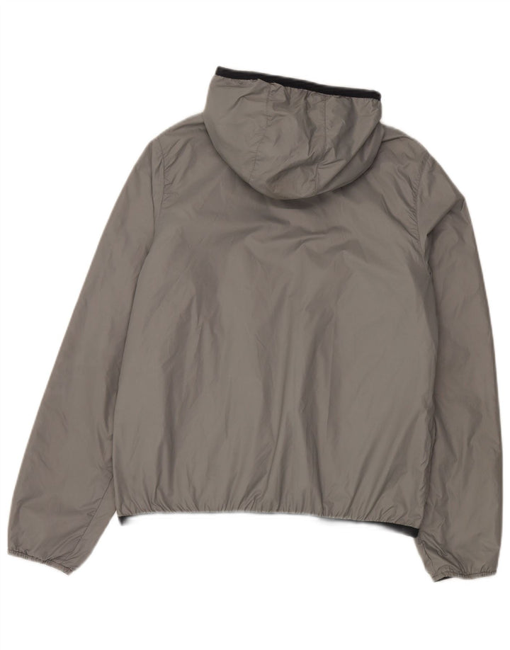 Jaqueta de chuva feminina reversível com capuz K-Way UK 14 médio azul marinho poliamida