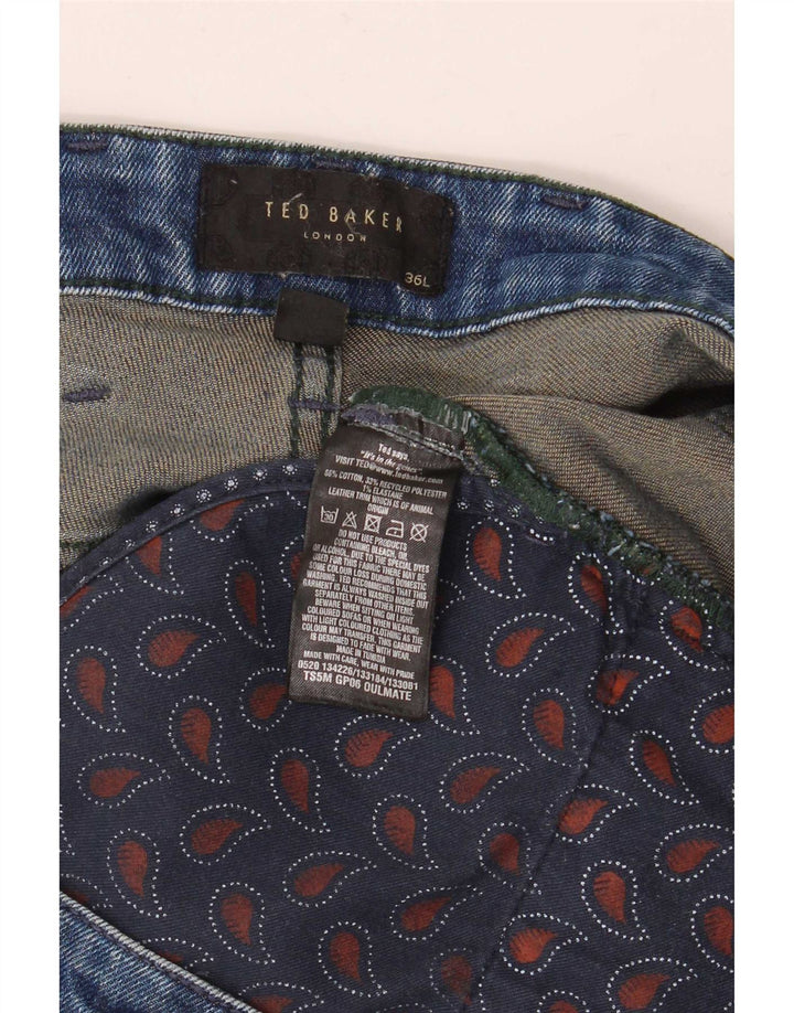 Jeans retos masculinos Ted Baker W36 L34 algodão azul