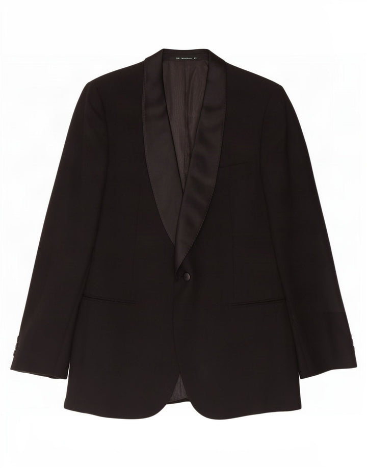 Jaqueta blazer masculina WESTBURY By C&A com 1 botão UE 52 grande preta de lã nova