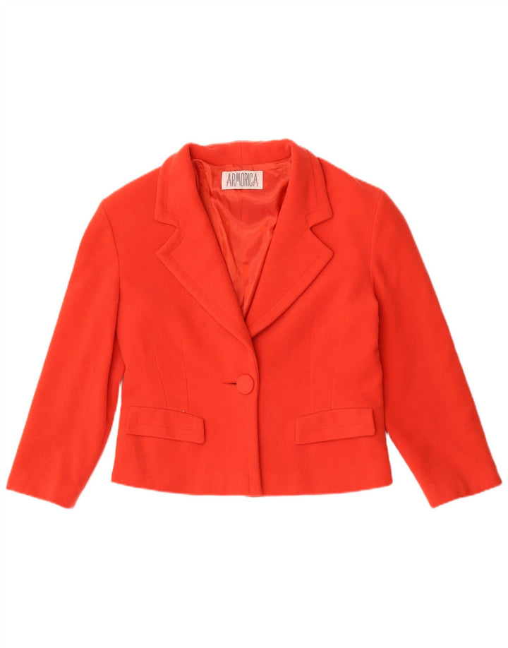 Jaqueta Blazer Feminina Armórica com 1 Botão IT 44 Lã Vermelha Média