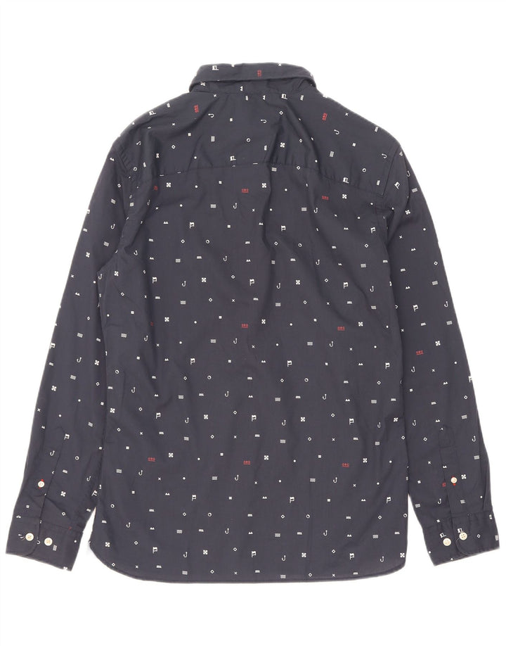 Camisa masculina Jack & Jones com estampa abstrata de poliéster azul marinho médio