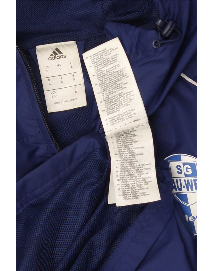 Adidas Mens Graphic Hooded Rain Jacket UK 36 Pequeno Azul Nylon